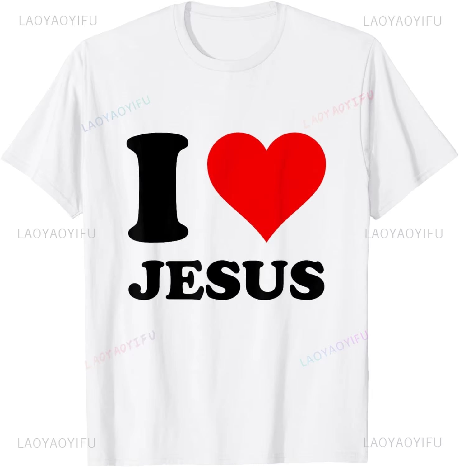 I Love Jesus T Shirt for Men Short Sleeved God Cross Religion T-Shirt Church Christian Tshirt Fashion Street Tee Top Gift