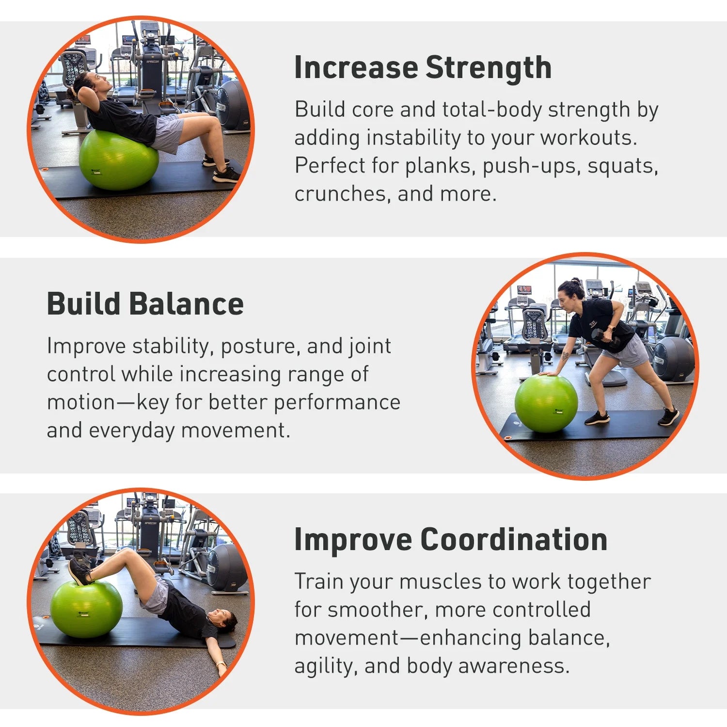 Green Fitness Ball (55 Cm), Pump & Exercise Guide Included