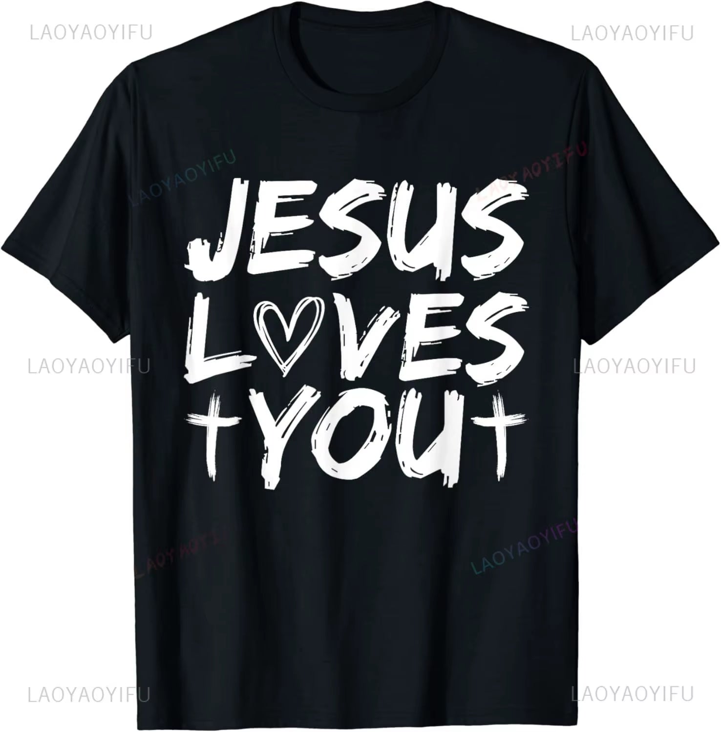 I Love Jesus T Shirt for Men Short Sleeved God Cross Religion T-Shirt Church Christian Tshirt Fashion Street Tee Top Gift