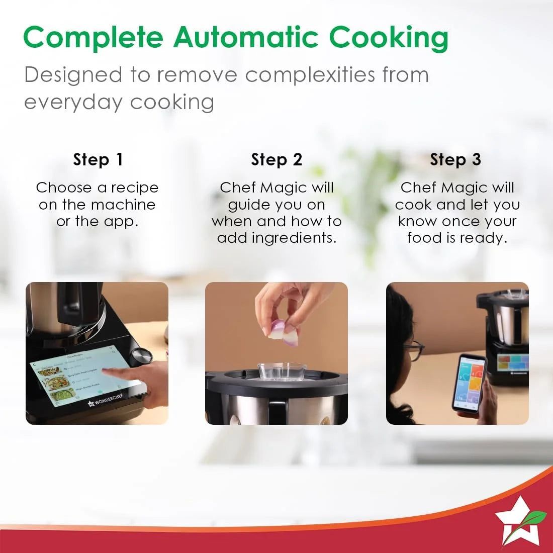 Chef Magic | All-In-One Kitchen Robot for Indian & International Cuisine | Automatic Chopping, Sautéing, Stirring, Kneading... | Mobile App | Recipes by Chef Sanjeev Kapoor | 2 Yr Warranty